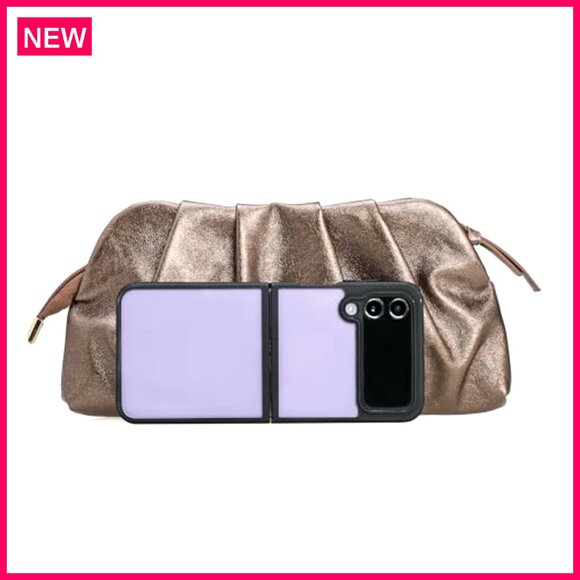 Vegan Leather Clutch with Detachable Chain Strap for Formal Events